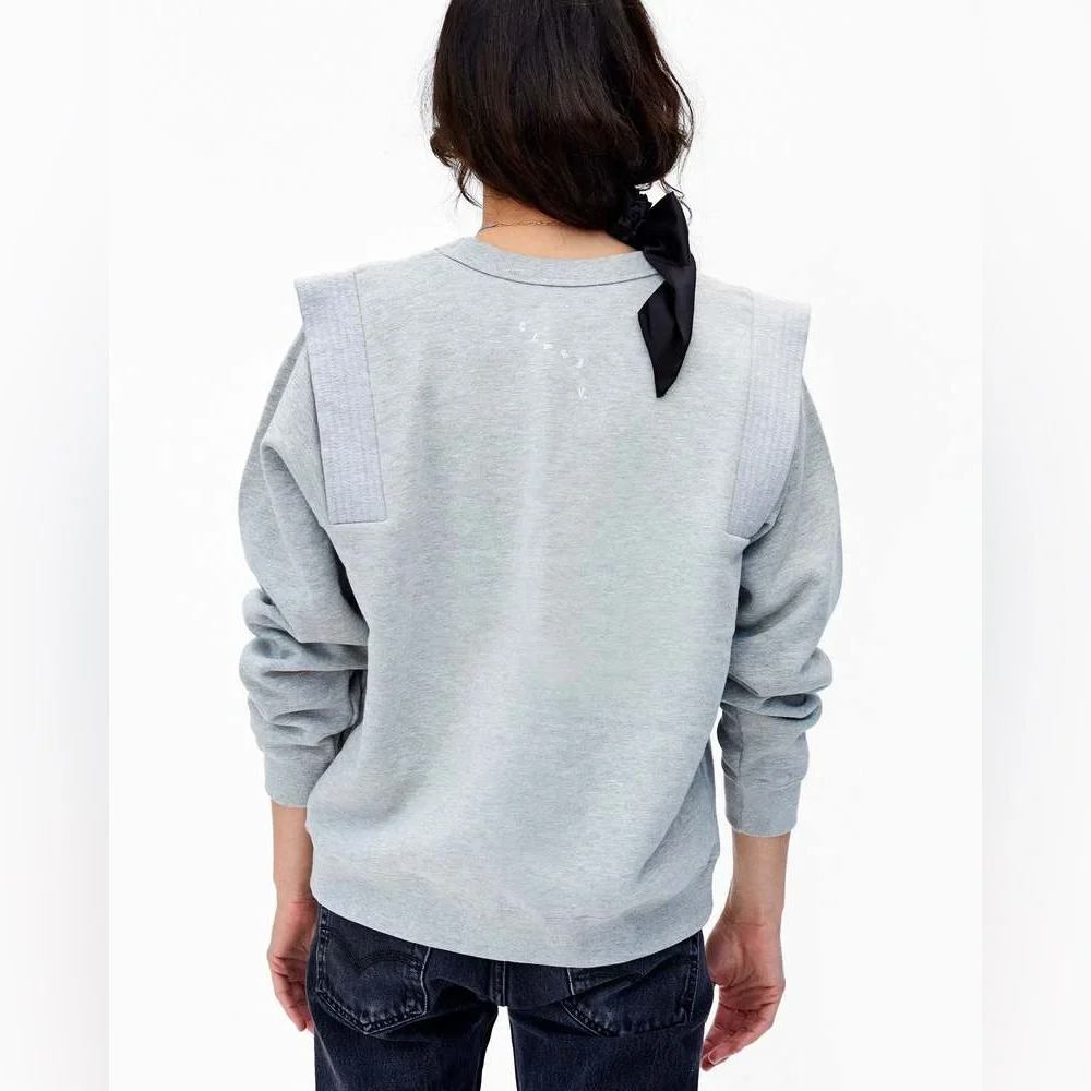 Clare V Channel Quilted Sweatshirt Grey Size XL - Picture 2 of 11